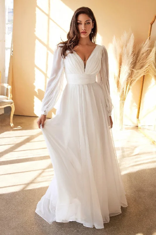 Cinderella Divine CD0192W Flowy Long Plus Size A Line Wedding Dress Sale