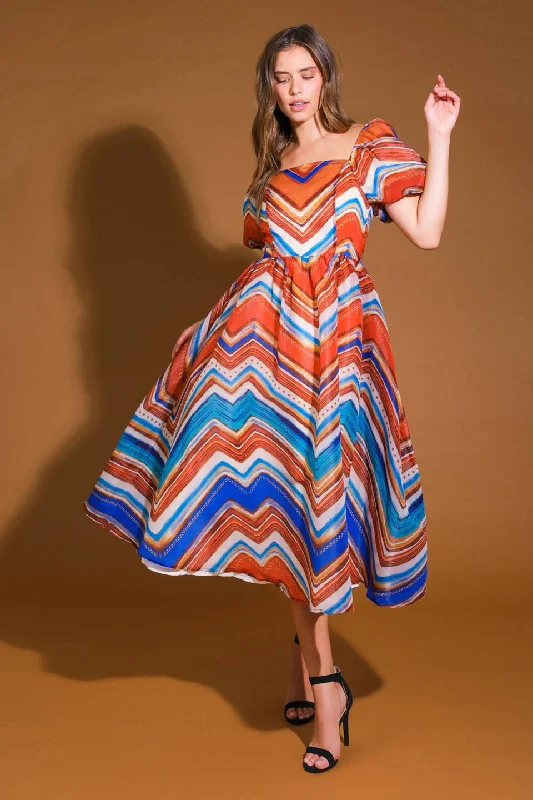 BRIGHT PERSONALITY WOVEN MIDI DRESS