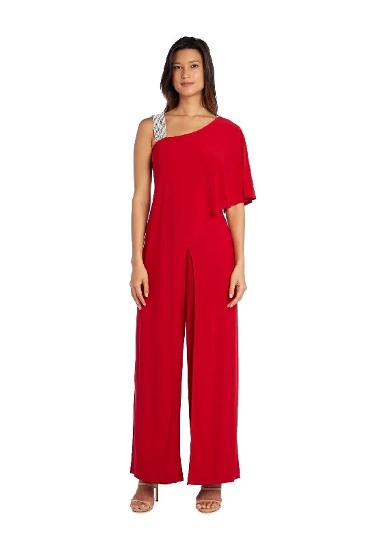 R&M Richards 3420 Asymmetric Jumpsuit With Overlay