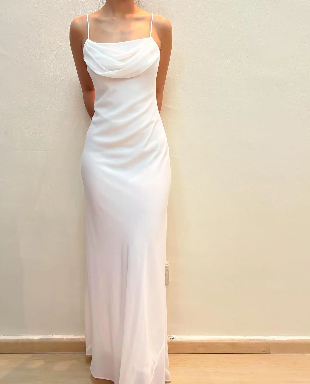 Wedding Dress Vintage Spaghetti Strap Mermaid Backless Long Simple Formal Wear Dresses