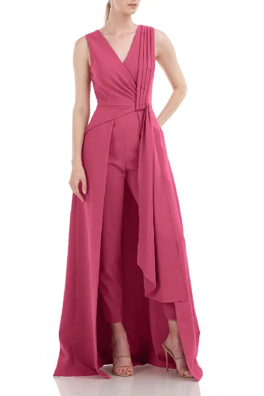 Kay Unger 5548814 Long Sleeveless Pleated Formal Jumpsuit