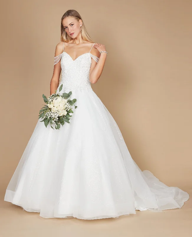 Plus Size Long Off Shoulder Wedding Gown