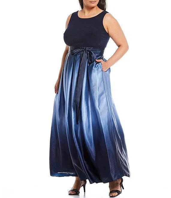 SL Fashions 619435M Long Formal Plus Size Dress M