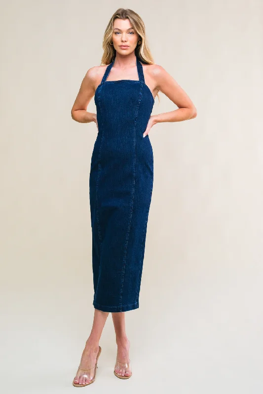 SO QUINTESSENTIAL DENIM MIDI DRESS