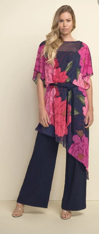 Joseph Ribkoff Floral and Polka Dot Jumpsuit