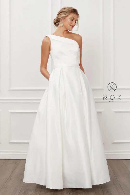 White 6 Nox Anabel Long Wedding Dress Sale