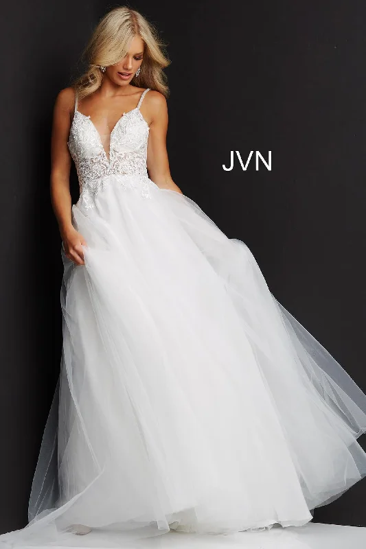 Jovani 07595 Long Tulle Wedding Dress