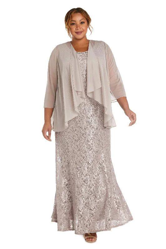 R&M Richards 2552W Long Plus Size Beaded Jacket Dress