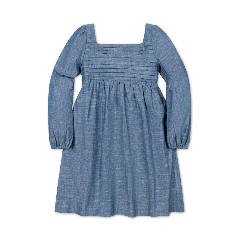 Organic Ruched Chambray Dress - Baby