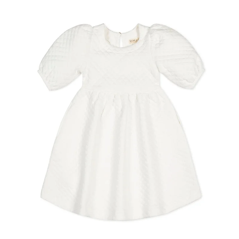 Quilted Puff Sleeve Dress - Baby