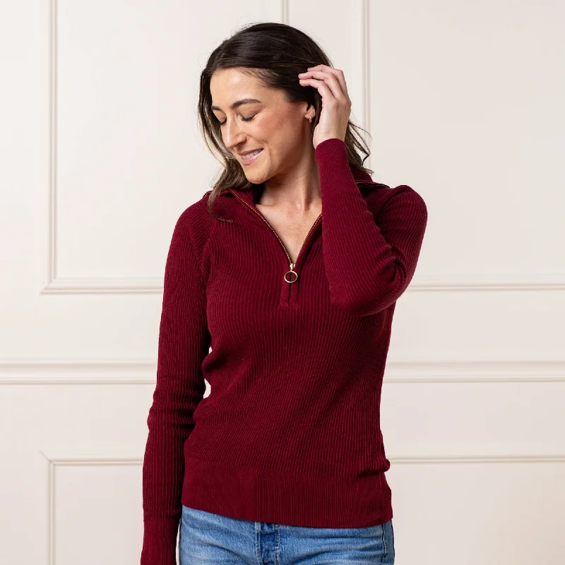 Organic Fine Gauge Half Zip Sweater