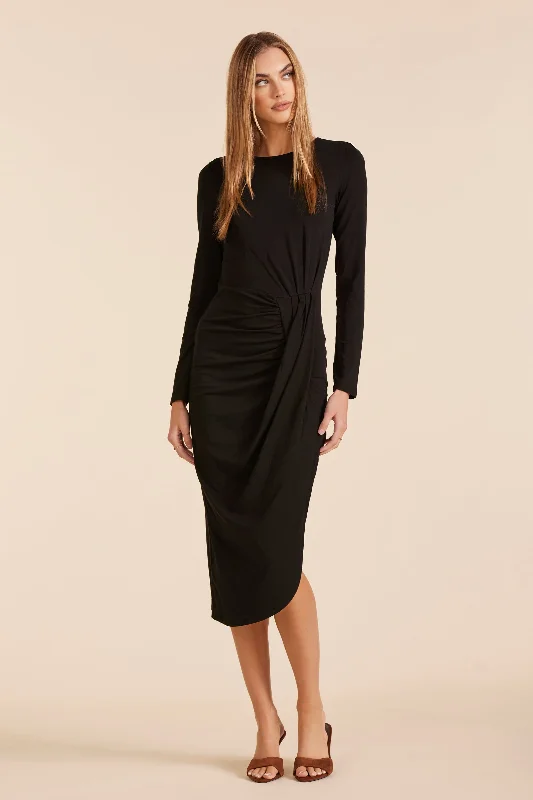 PLEAT DETAIL ASYMMETRICAL DRESS