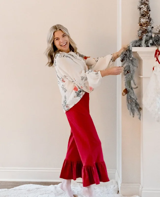 Women's Big Ruffles | Merry in Cranberry