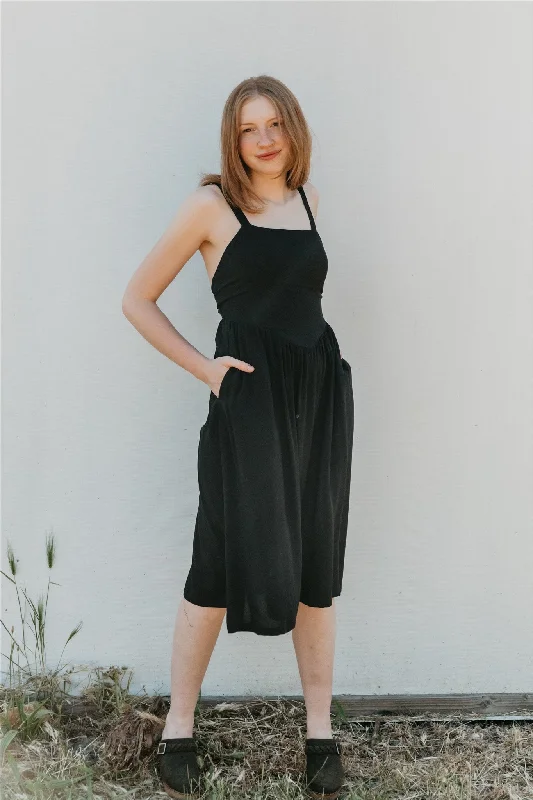 Myrah Dress in Black Challis