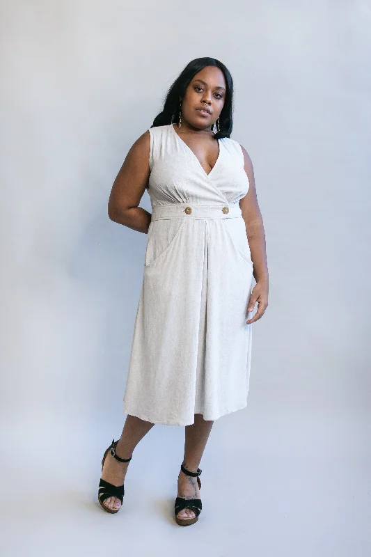 Winona Dress in Oat Linen