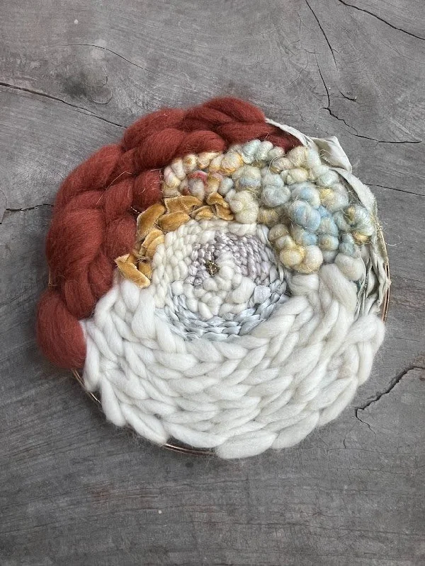 Autumn Meets Winter in a Fluffy Hoop Weaving