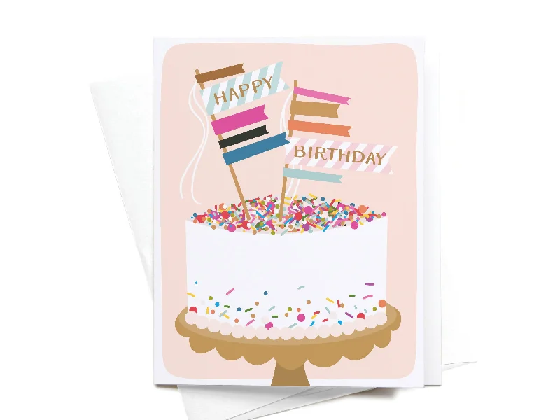 Happy Birthday Sprinkle Cake Greeting Card - RS