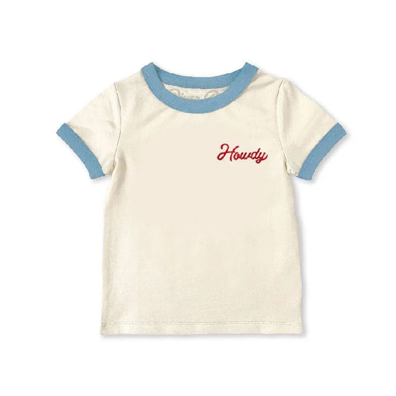 Howdy Kids Vintage Ringer Tee - Beige