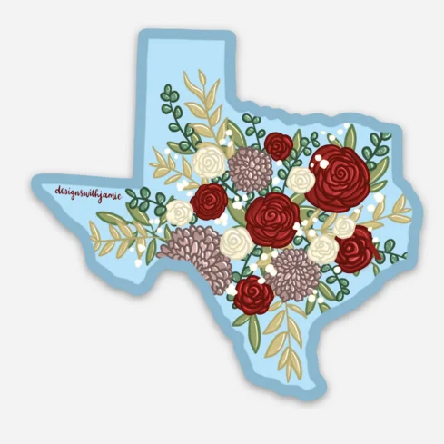 Texas Floral Sticker