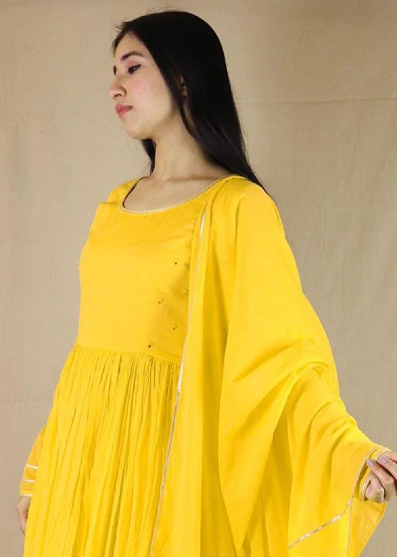 Yellow Anarkali Suit Set