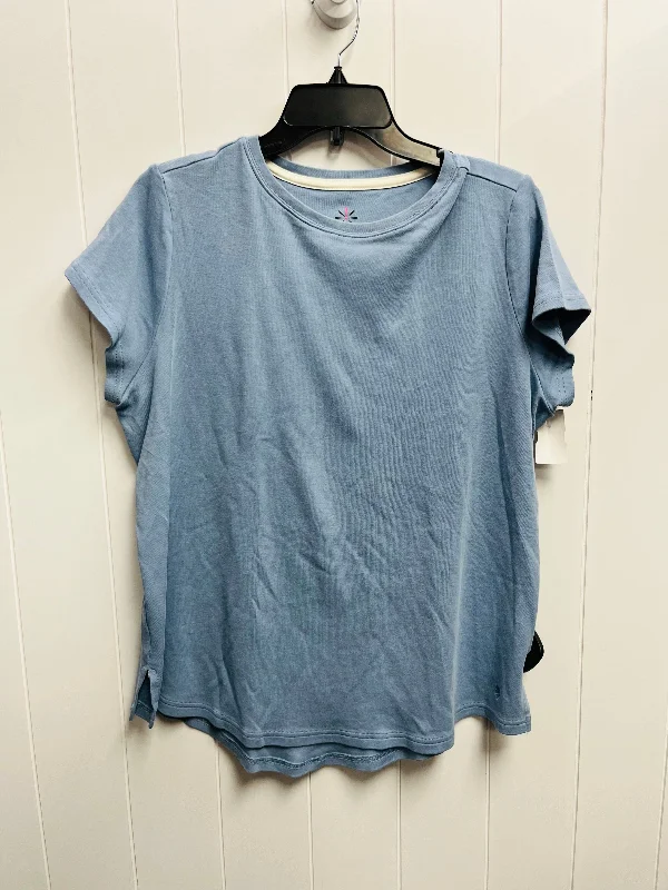 Top Short Sleeve Basic By Isaac Mizrahi Live Qvc In Blue, Size: Xl