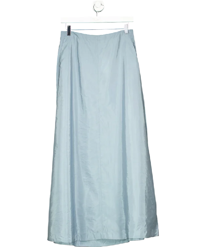 BY MALENE BIRGER New Season Dusky Blue Isoldas satin maxi skirt UK 10