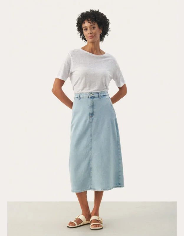 Part Two Siya Skirt LIGHT BLUE DENIM