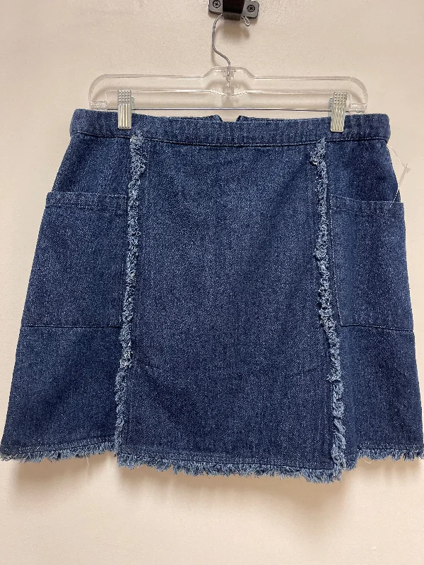 Skirt Midi By Umgee In Blue Denim, Size: L