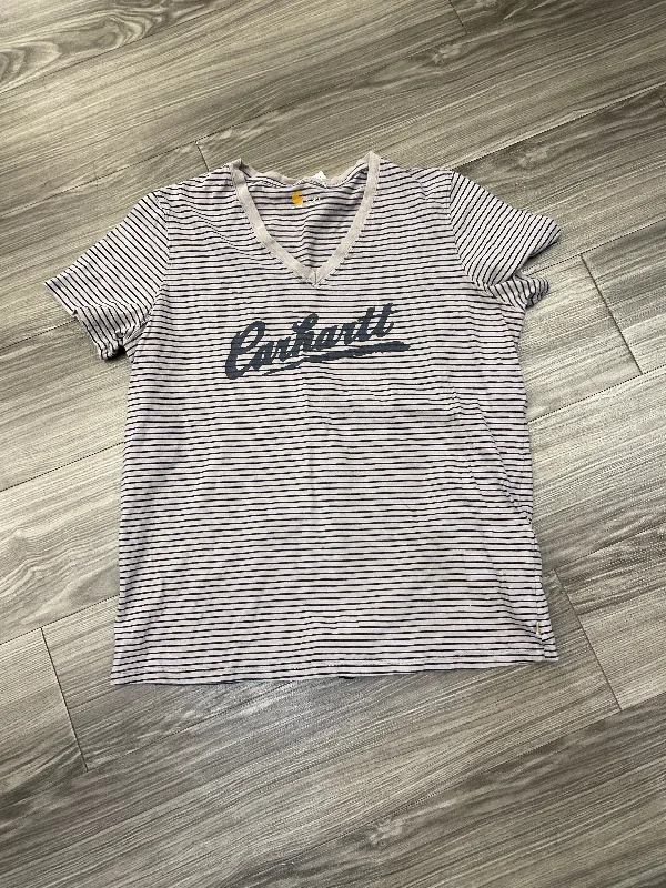 Top Short Sleeve By Carhartt In Striped Pattern, Size: Xl