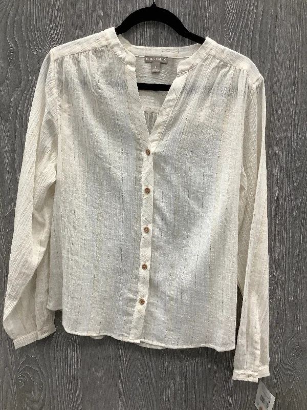 Top Short Sleeve By Falls Creek In Gold & White, Size: S