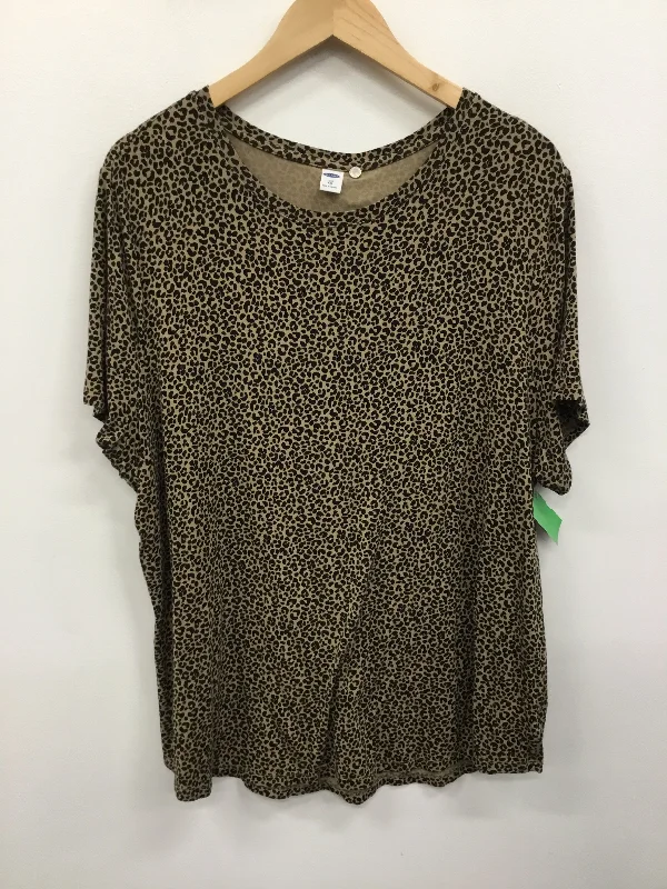 Top Short Sleeve By Old Navy In Animal Print, Size: Xxl