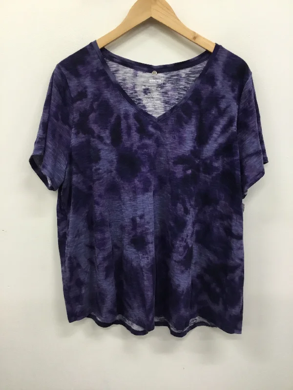 Top Short Sleeve By Sonoma In Purple, Size: 2x