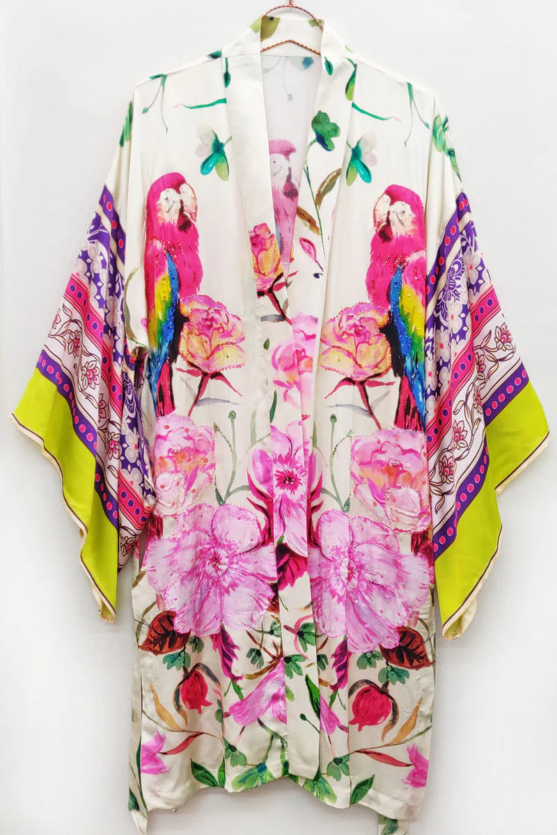 Tropical Mood Hand-Beaded Kimono