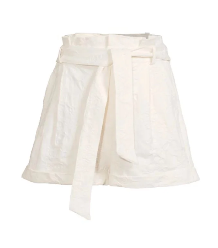 Emery Paperbag Short In White