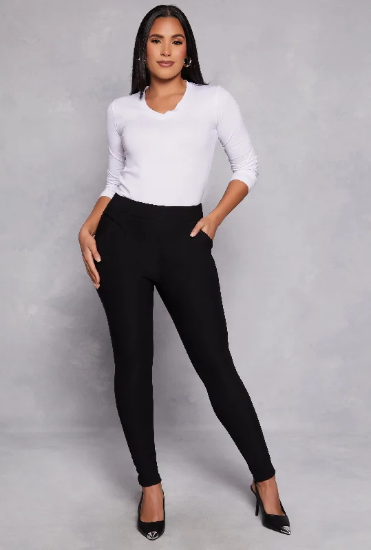 Scuba Skinny Leg Dress Pants