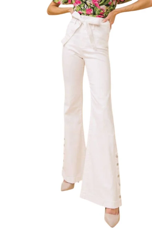 Denim Flare Leg Jeans In White