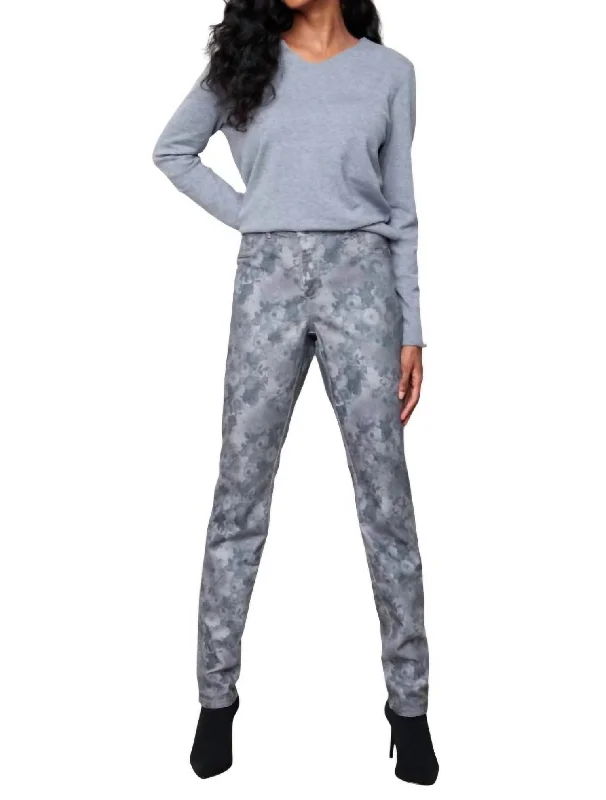 Reversible Floral Pant In Gray