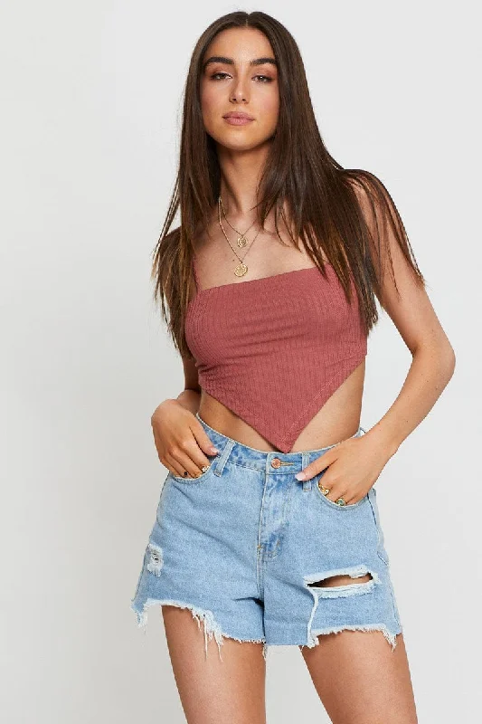 Brown Crop Top