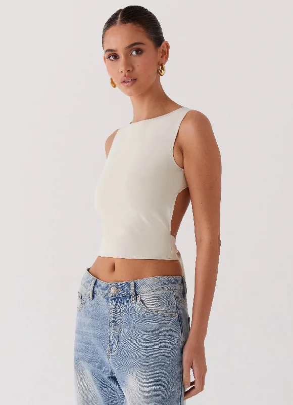 Saskie Crop Top - Ivory