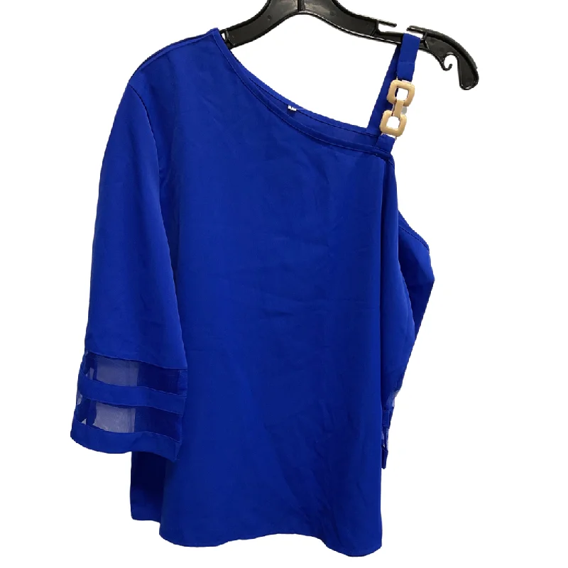 Top 3/4 Sleeve By Clothes Mentor In Blue, Size: L