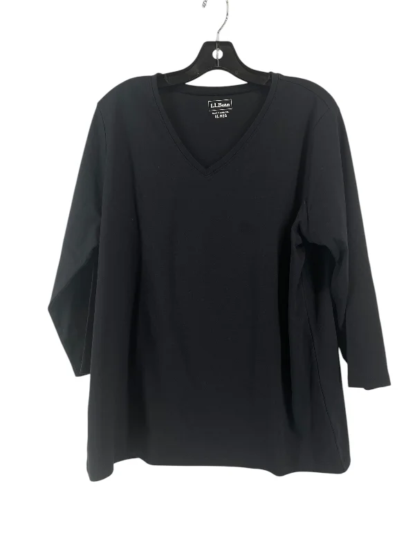 Top 3/4 Sleeve By L.l. Bean In Black, Size: Xl