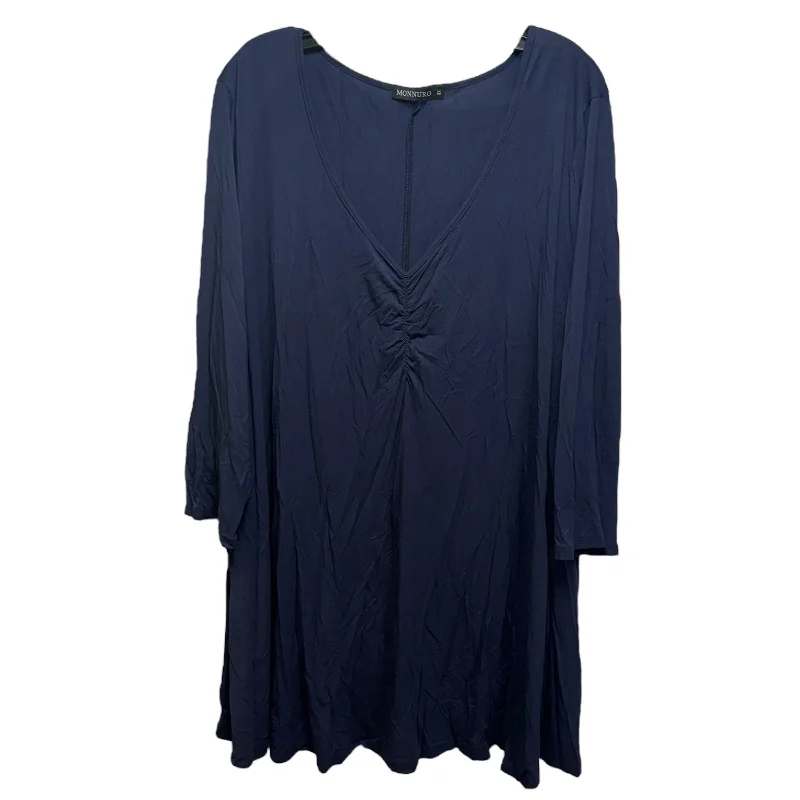 Top 3/4 Sleeve By Monnuro In Navy, Size: 4X