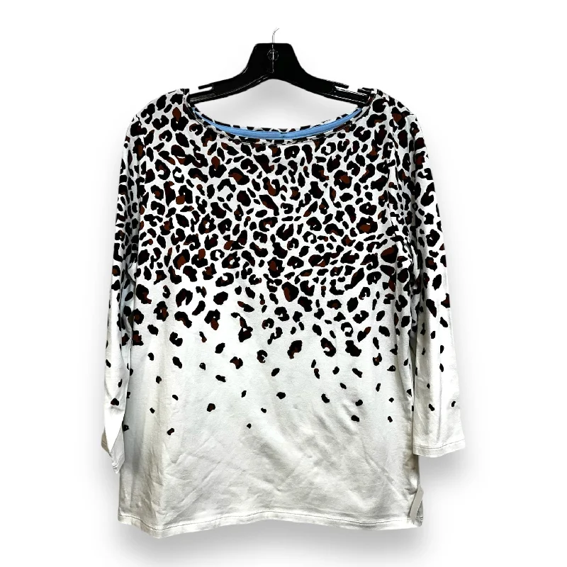 Top 3/4 Sleeve By Talbots O In Animal Print, Size: L