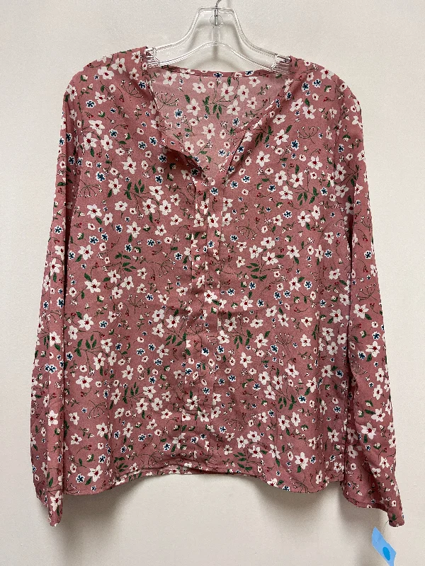 Top Long Sleeve By Clothes Mentor In Pink, Size: M