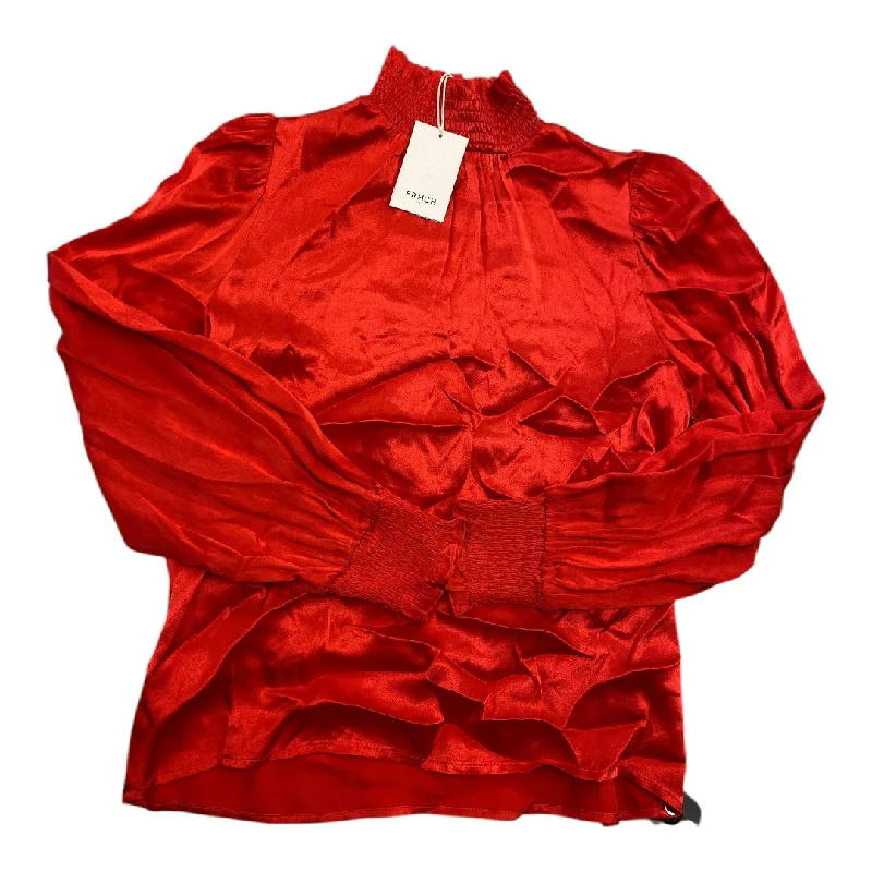 Top Long Sleeve By Cmc In Red, Size: S