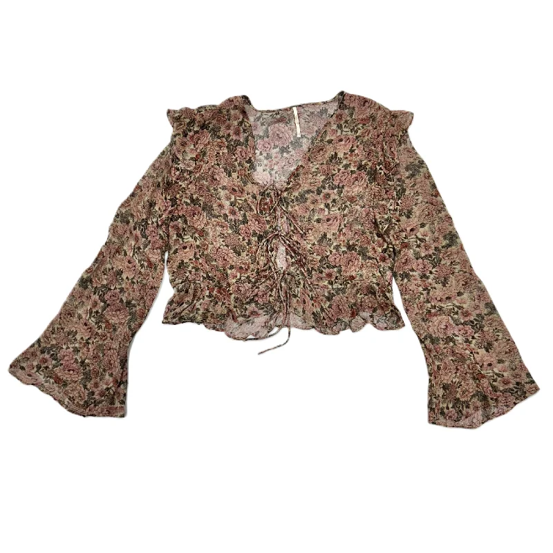 Top Long Sleeve By Free People In Floral Print, Size: Xs