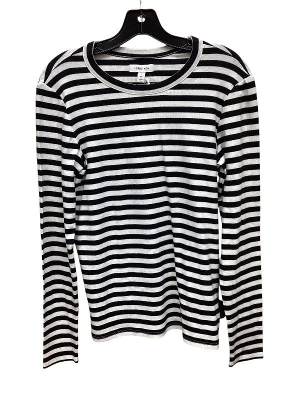 Top Long Sleeve By Nordstrom In Striped Pattern, Size: L