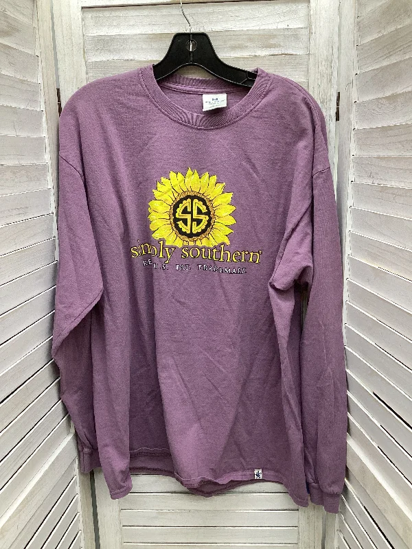 Top Long Sleeve By Simply Southern In Purple, Size: Xl