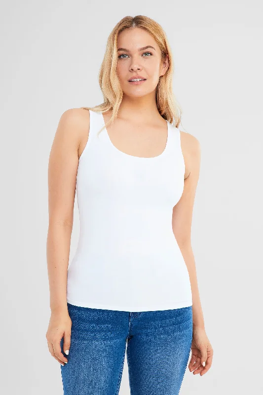 Camisole bretelles larges en coton bio - Femme