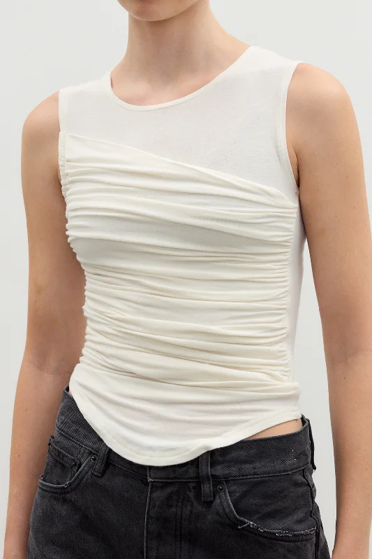 Ruched Sleeveless Tank Top